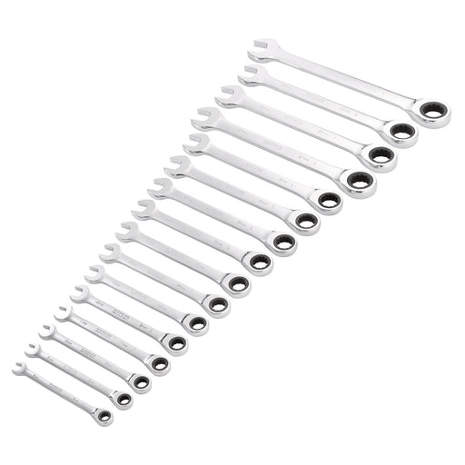 Draper-HI-TORQÂ®-Metric-Ratchet-Combination-Spanner-Set-(16-Piece)