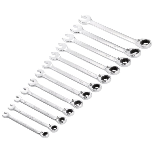 Draper-HI-TORQ®-Metric-Reversible-Ratchet-Combination-Spanner-Set-(12-Piece)