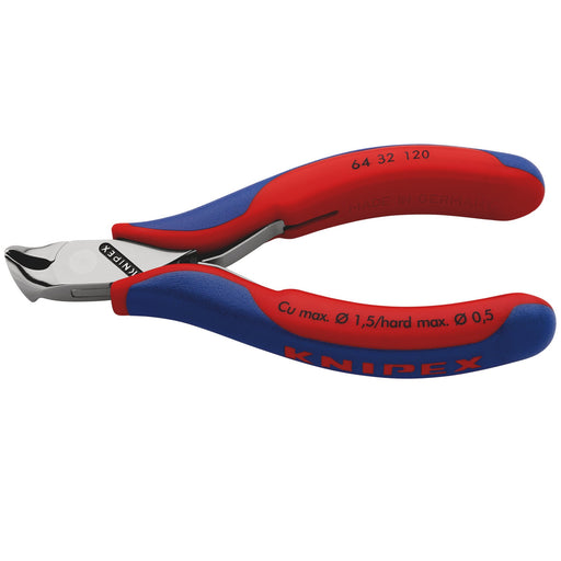 KNIPEX-64-32-120-Electronics-End-Cutting-Nipper-with-multi-component-grips,-120mm