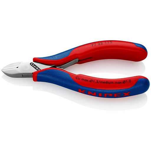 KNIPEX-77-22-115-Electronics-Diagonal-Cutter-with-box-joint-with-multi-component-grips,-115mm
