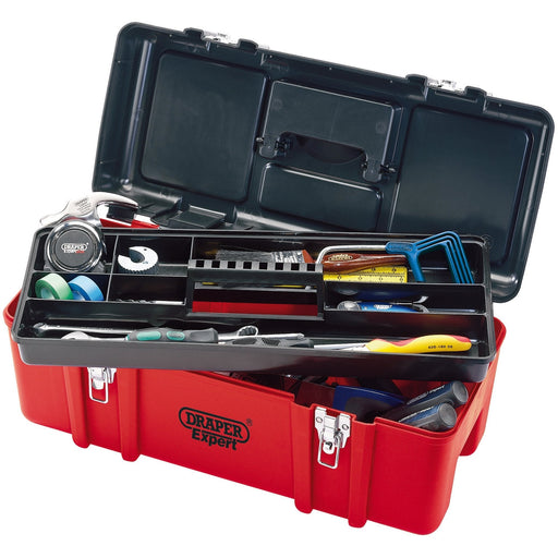 Draper-Expert-Plastic-Tool-Box-with-Tote-Tray,-580mm