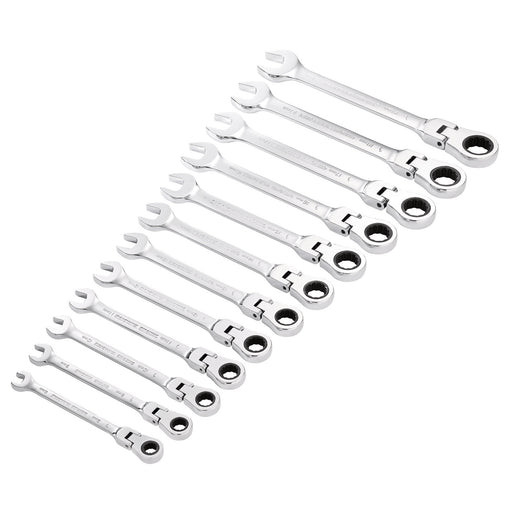 Draper-HI-TORQÂ®-Metric-Flexible-Head-Ratchet-Combination-Spanner-Set-(12-Piece)