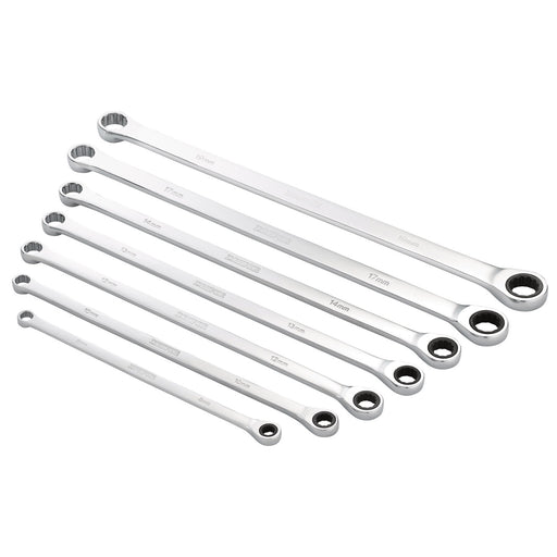 Draper-HI-TORQÂ®-Metric-Extra-Long-Double-Ring-Ratchet-Spanner-Set-(7-Piece)