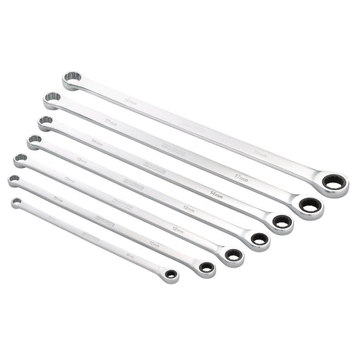 Draper-HI-TORQ®-Metric-Extra-Long-Double-Ring-Ratchet-Spanner-Set-(7-Piece)