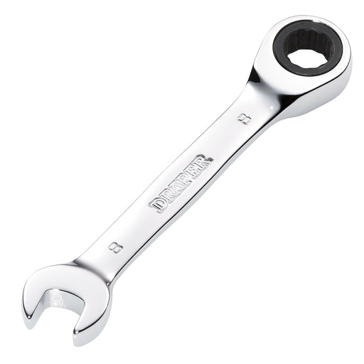 Draper-HI-TORQÂ®-Metric-Stubby-Ratchet-Combination-Spanner,-8mm