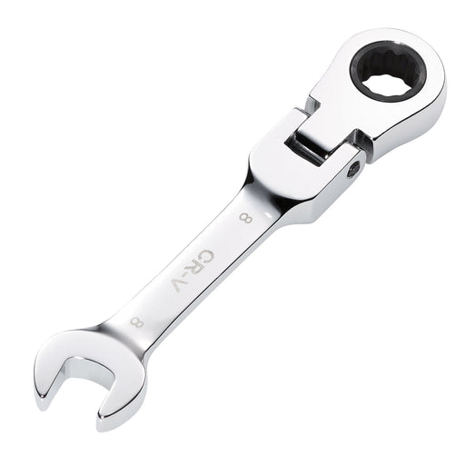 Draper-HI-TORQÂ®-Metric-Stubby-Flexible-Head-Ratchet-Combination-Spanner,-8mm