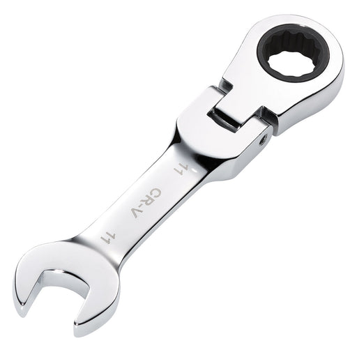 Draper-HI-TORQÂ®-Metric-Stubby-Flexible-Head-Ratchet-Combination-Spanner,-11mm
