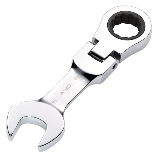 Draper-HI-TORQÂ®-Metric-Stubby-Flexible-Head-Ratchet-Combination-Spanner,-18mm