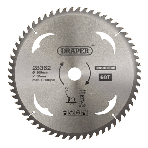 TCT-Construction-Circular-Saw-Blade,-305-x-30mm,-60T