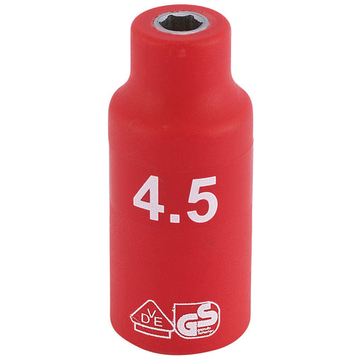 Fully-Insulated-VDE-Socket,-1/4"-Sq.-Dr.,-4.5mm