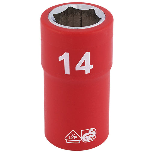 Fully-Insulated-VDE-Socket,-3/8"-Sq.-Dr.,-14mm