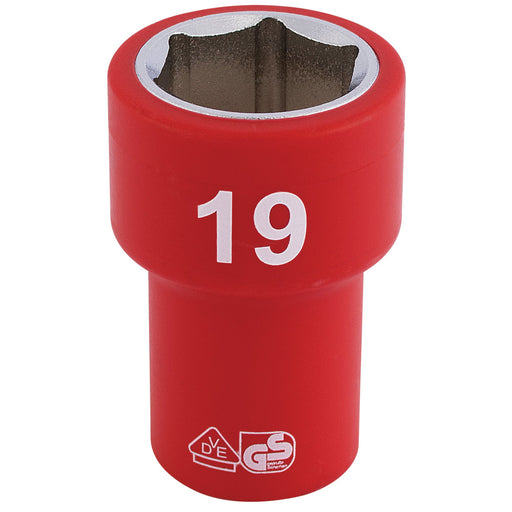 Fully-Insulated-VDE-Socket,-3/8"-Sq.-Dr.,-19mm