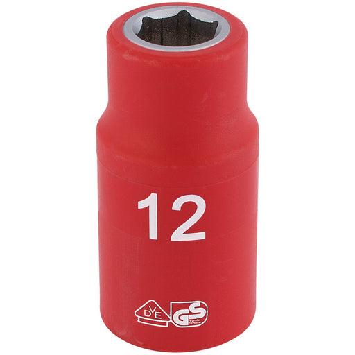 Fully-Insulated-VDE-Socket,-1/2"-Sq.-Dr.,-12mm
