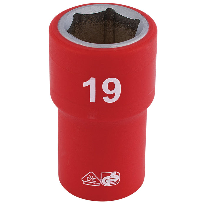 Fully-Insulated-VDE-Socket,-1/2"-Sq.-Dr.,-19mm