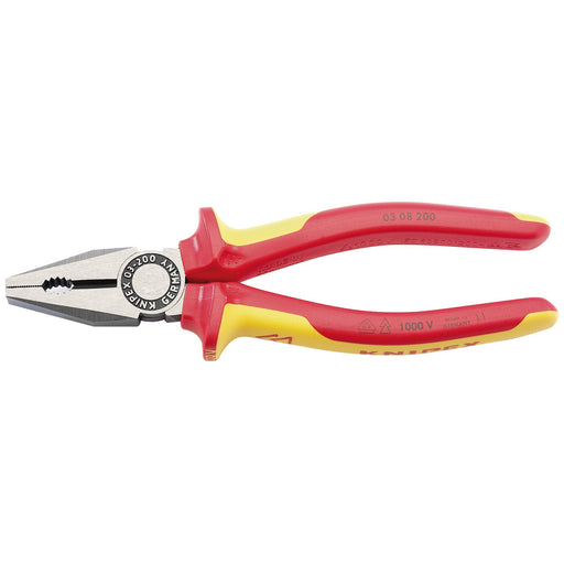KNIPEX-03-08-200UKSBE-VDE-Fully-Insulated-Combination-Pliers,-200mm