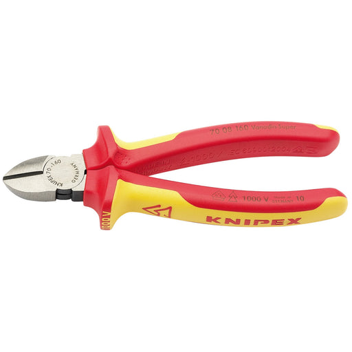 KNIPEX-70-08-160UKSBE-VDE-Fully-Insulated-Diagonal-Side-Cutters,-160mm