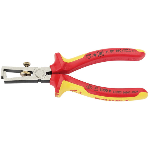 KNIPEX-11-08-160UKSBE-VDE-Fully-Insulated-Wire-Stripping-Pliers,-160mm