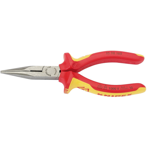 KNIPEX-25-08-160UKSBE-VDE-Fully-Insulated-Long-Nose-Pliers,-160mm