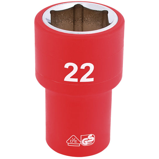 Fully-Insulated-VDE-Socket,-1/2"-Sq.-Dr.,-22mm