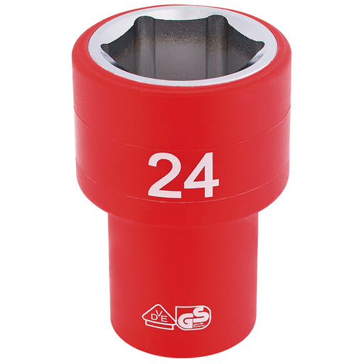 Fully-Insulated-VDE-Socket,-1/2"-Sq.-Dr.,-24mm