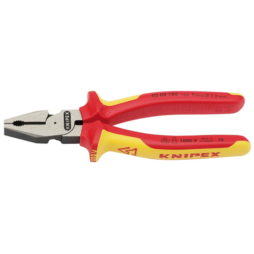 KNIPEX-02-08-180UKSBE-VDE-Fully-Insulated-High-Leverage-Combination-Pliers,-180mm