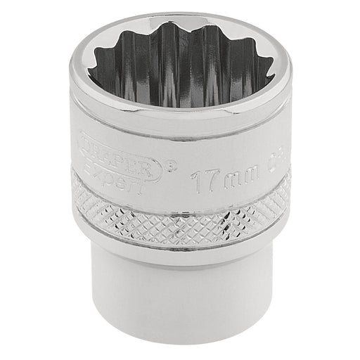 Draper-HI-TORQ®-12-Point-Socket,-3/8"-Sq.-Dr.,-17mm