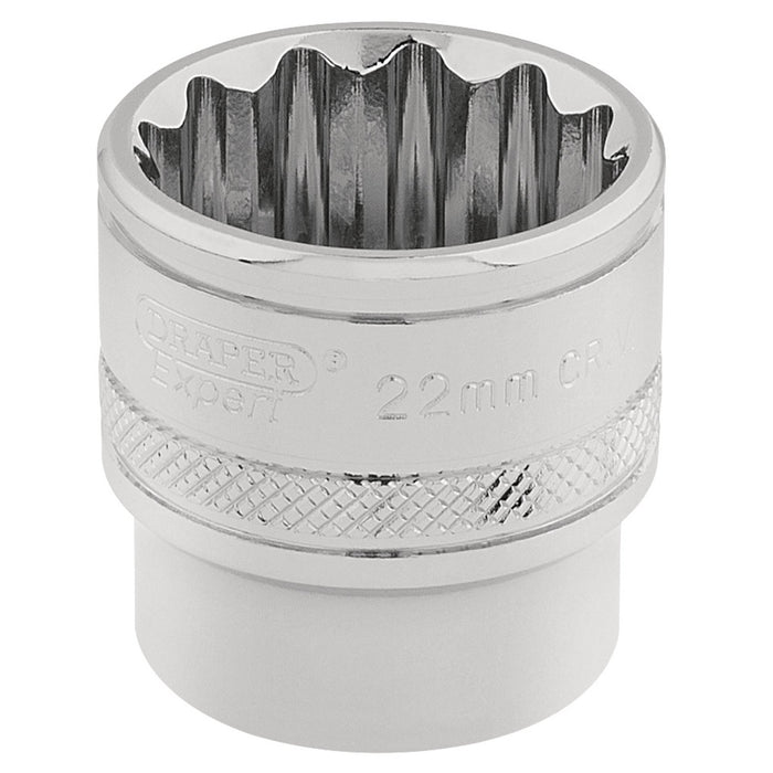 Draper-HI-TORQ®-12-Point-Socket,-3/8"-Sq.-Dr.,-22mm