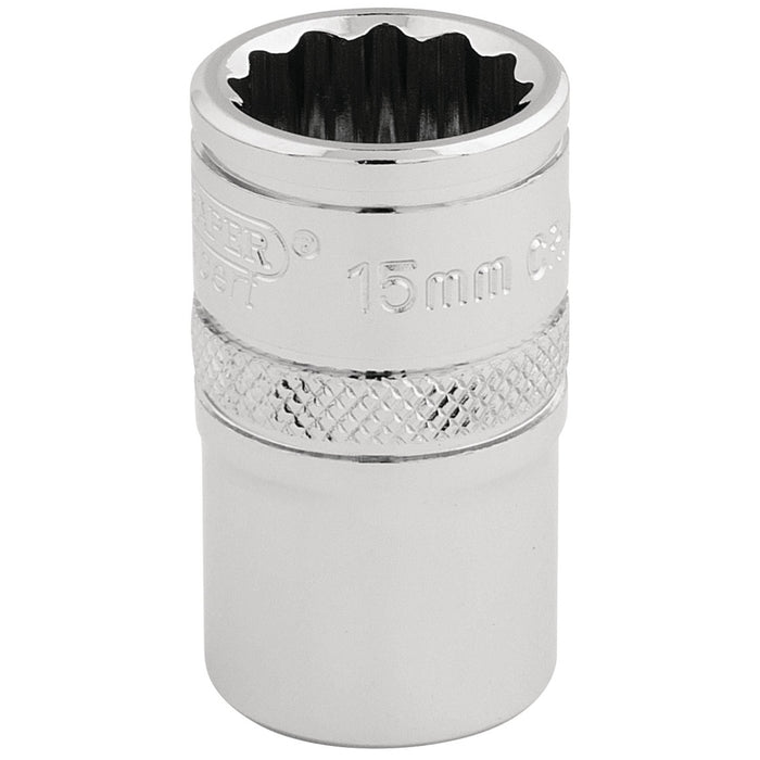 Draper-HI-TORQ®-12-Point-Socket,-1/2"-Sq.-Dr.,-15mm