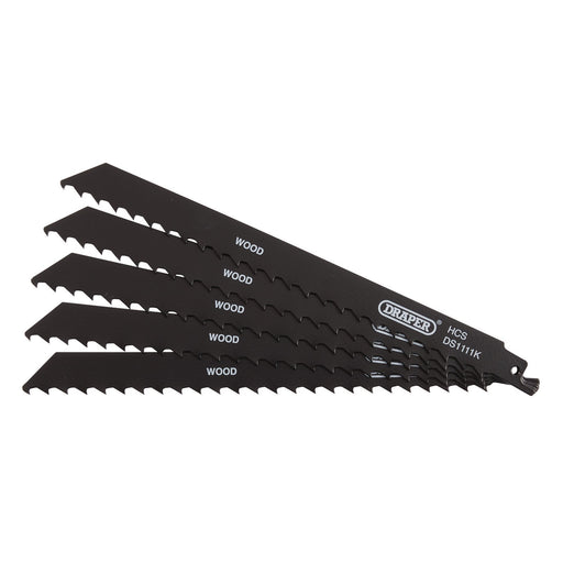 Reciprocating-Saw-Blades-for-Wood-and-Plastic-Cutting,-225mm,-3tpi-(Pack-of-5)