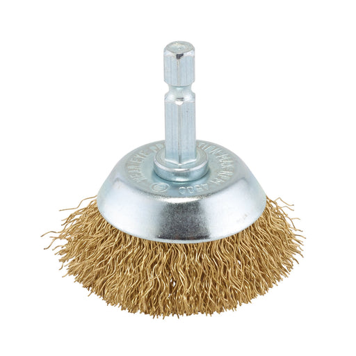 Brassed-Steel-Crimped-Wire-Cup-Brush,-40mm