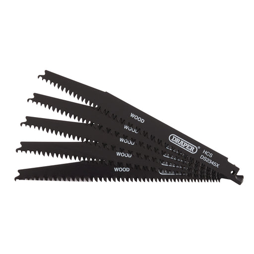 Reciprocating-Saw-Blades-for-Wood-and-Plastic-Cutting,-200mm,-6-10tpi-(Pack-of-5)