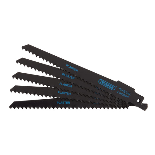 Bi-metal-Reciprocating-Saw-Blades-for-Plaster-Cutting,-150mm,-6tpi-(Pack-of-5)