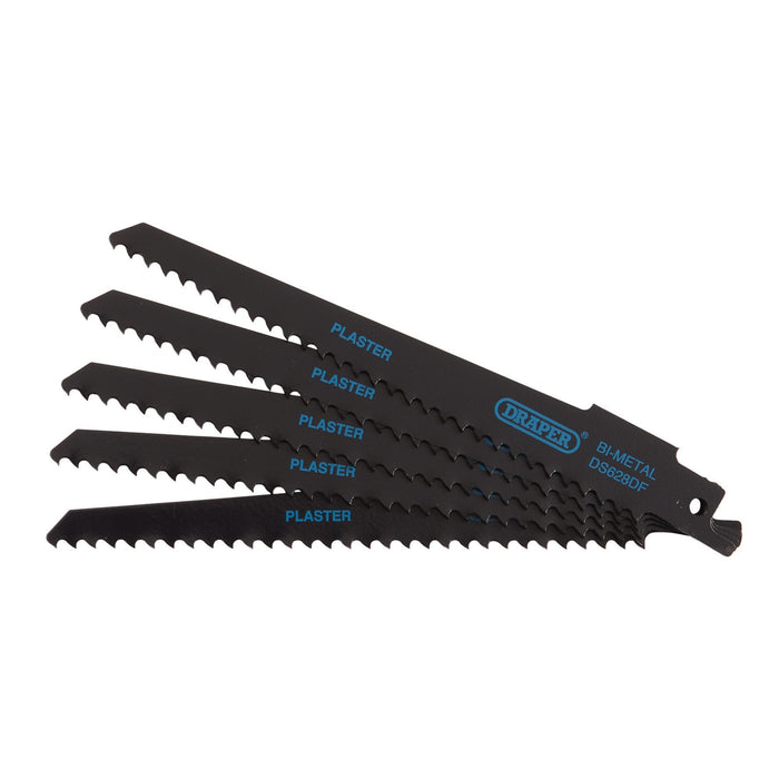 Bi-metal-Reciprocating-Saw-Blades-for-Plaster-Cutting,-150mm,-6tpi-(Pack-of-5)