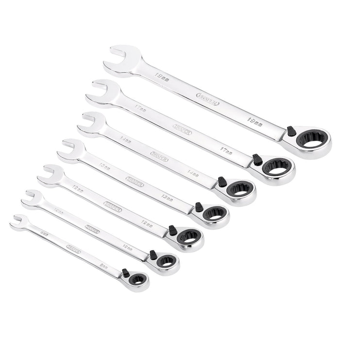 Draper-HI-TORQ®-Metric-Reversible-Ratcheting-Combination-Spanner-Set-(7-Piece)