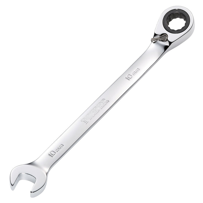 Draper-HI-TORQ®-Metric-Reversible-Ratcheting-Combination-Spanner,-10mm