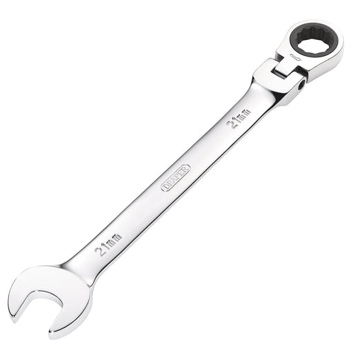 Draper-HI-TORQ®-Metric-Flexible-Head-Ratcheting-Combination-Spanner,-21mm