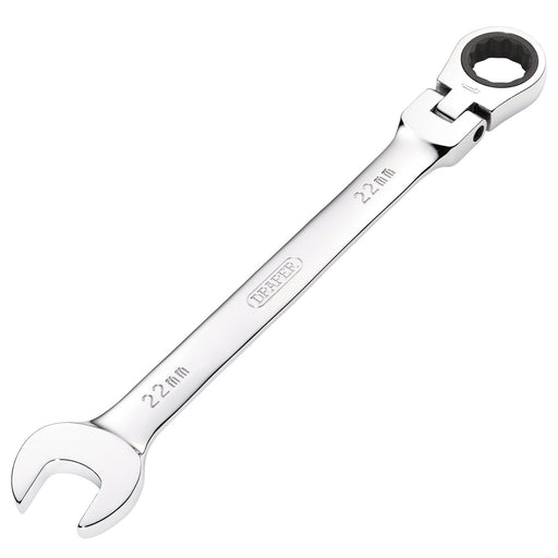 Draper-HI-TORQ®-Metric-Flexible-Head-Ratcheting-Combination-Spanner,-22mm