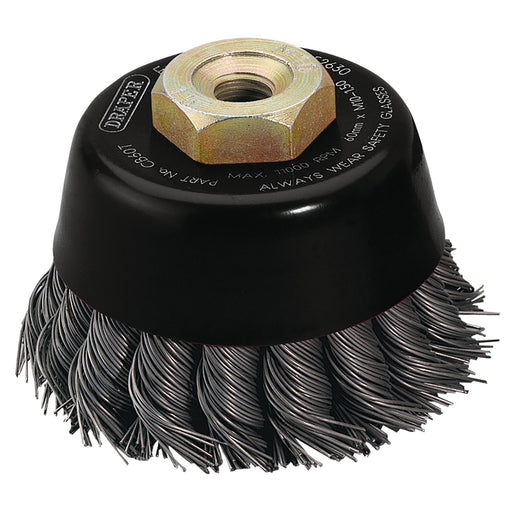 Draper-Expert-Steel-Twist-Knot-Wire-Cup-Brush,-60mm,-M10