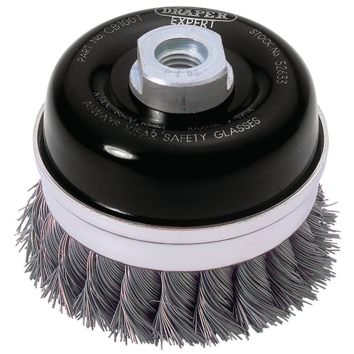 Draper-Expert-Steel-Twist-Knot-Wire-Cup-Brush,-100mm,-M14