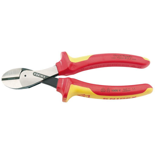 KNIPEX-73-08-160UKSBE-VDE-Fully-Insulated-'-x-Cut'-High-Leverage-Diagonal-Side-Cutters