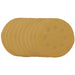 Gold-Sanding-Discs-with-Hook-&-Loop,-125mm,-240-Grit,-8-Dust-Extraction-Holes-(Pack-of-10)