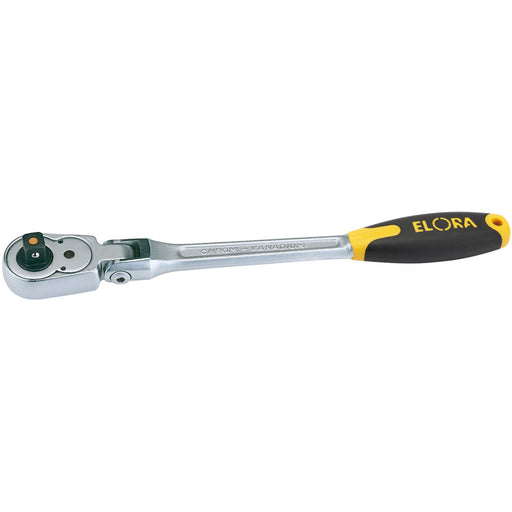 Elora-Quick-Release-Soft-Grip-Reversible-Ratchet-with-Flexible-Head,-1/2"-Sq.-Dr.,-305mm