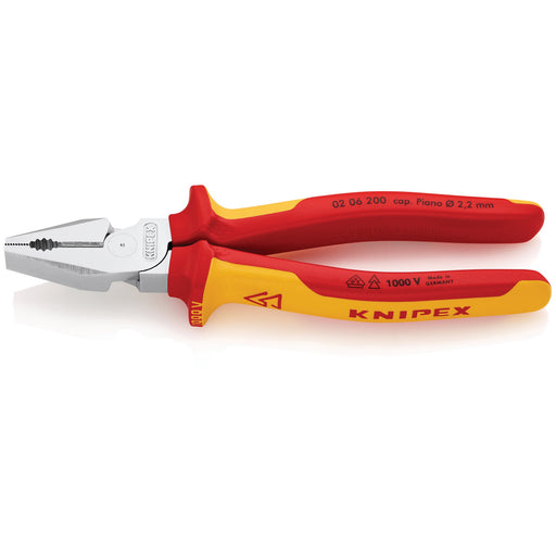 KNIPEX-02-06-200-VDE-High-Leverage-Combination-Pliers,-200mm