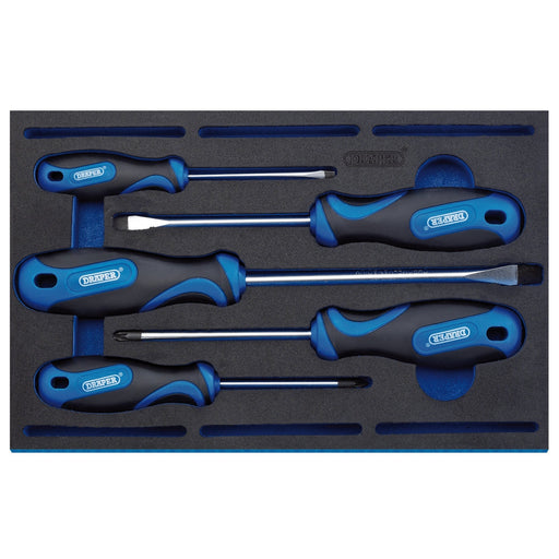 Soft-Grip-Screwdriver-Set-in-1/4-Drawer-EVA-Insert-Tray-(5-Piece)