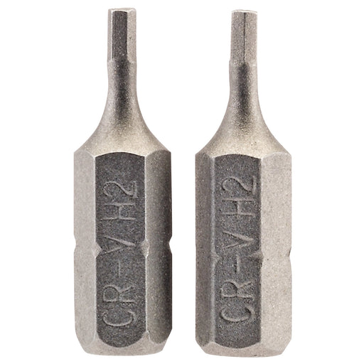 Hexagonal-Insert-Bit,-2mm,-1/4"-Hex,-25mm-Long-(Pack-of-2)