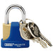 Solid-Brass-Padlock-and-2-Keys-with-Hardened-Steel-Shackle-and-Bumper,-32mm