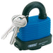 Laminated-Steel-Padlock-and-2-Keys-with-Hardened-Steel-Shackle-and-Bumper,-54mm