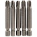 PZ-Type-Insert-Bit,-1/4"-Hex,-50mm-Long,-No.3-(Pack-of-5)