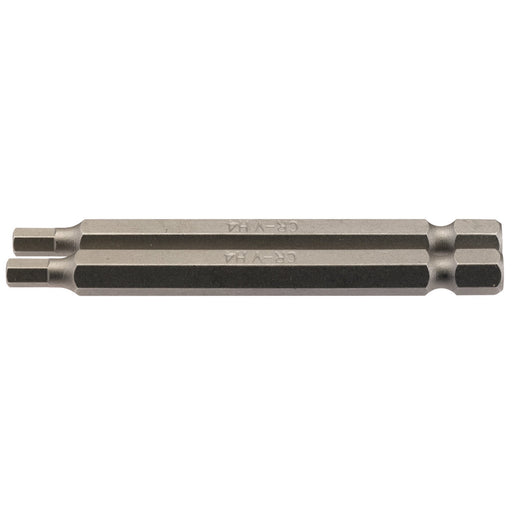 Hexagonal-Insert-Bit,-4mm,-1/4"-Hex,-75mm-Long-(Pack-of-2)