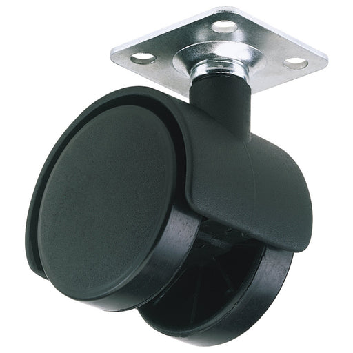 Twin-Nylon-Plate-Castor,-40mm-Diameter,-S.W.L.-25kg